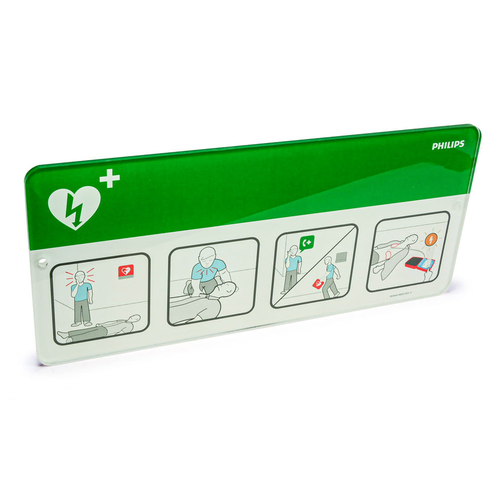 AED, informationsskylt, grön